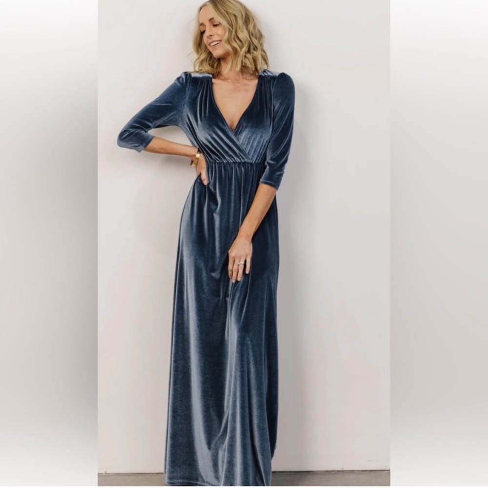NWT Baltic Born Sofia Blue Velvet Dress